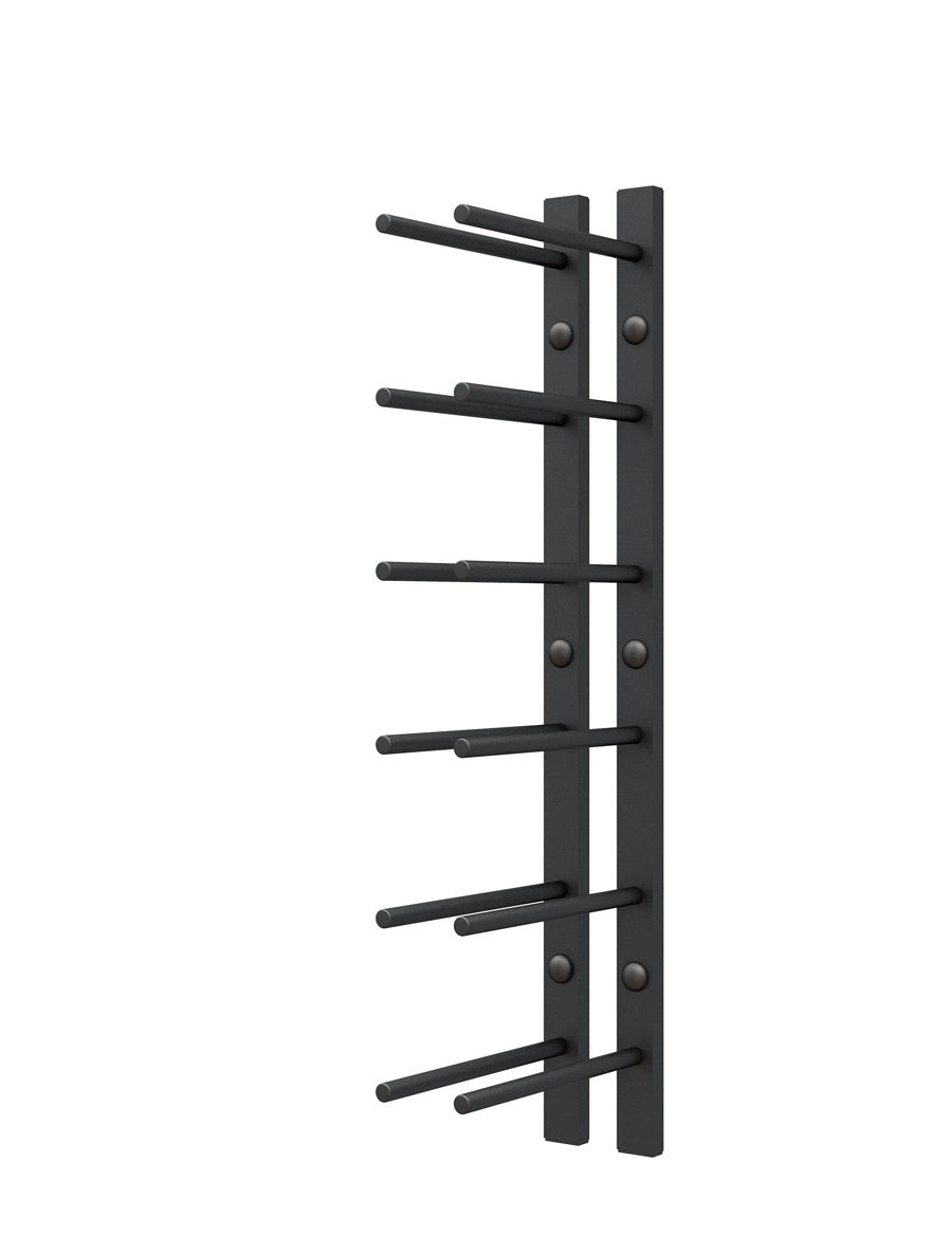Straight Wall Rails - 2FT Metal Wine Rack (6 Bottles)