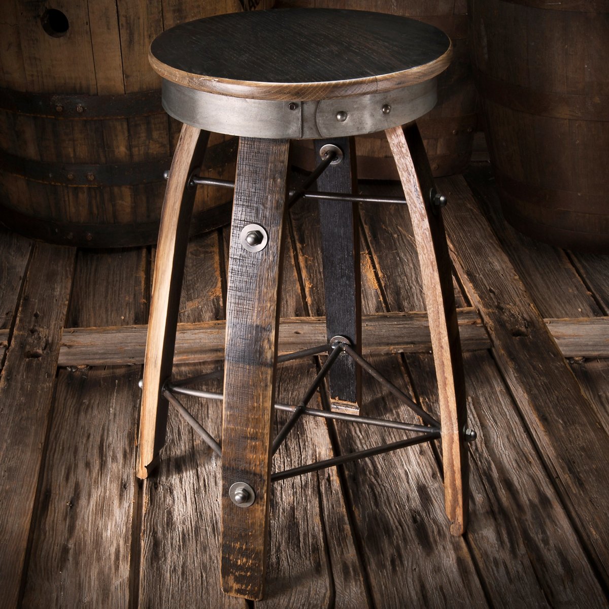 Bourbon Barrel Stave Swivel Stool - 326 41 01