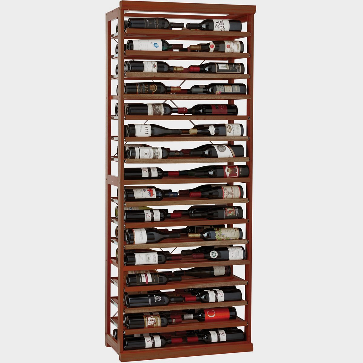N'FINITY Walnut Label-View Wine Rack Kit with Rolling Shelves