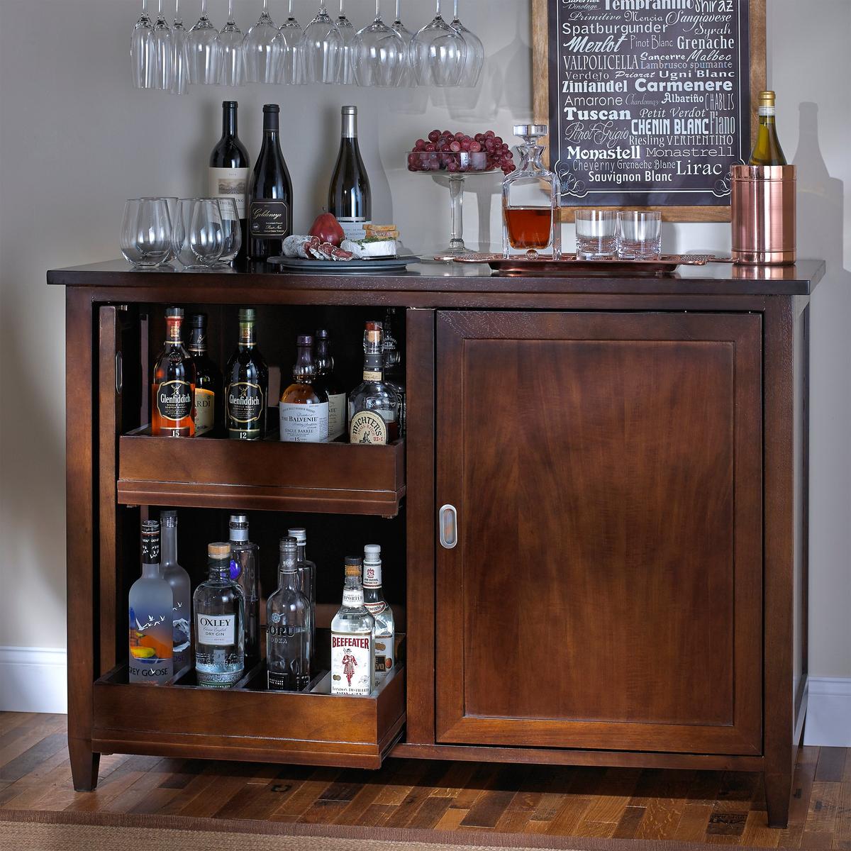 Firenze Mezzo Wine and Spirits Credenza with Cooling Storage Option (Espresso)