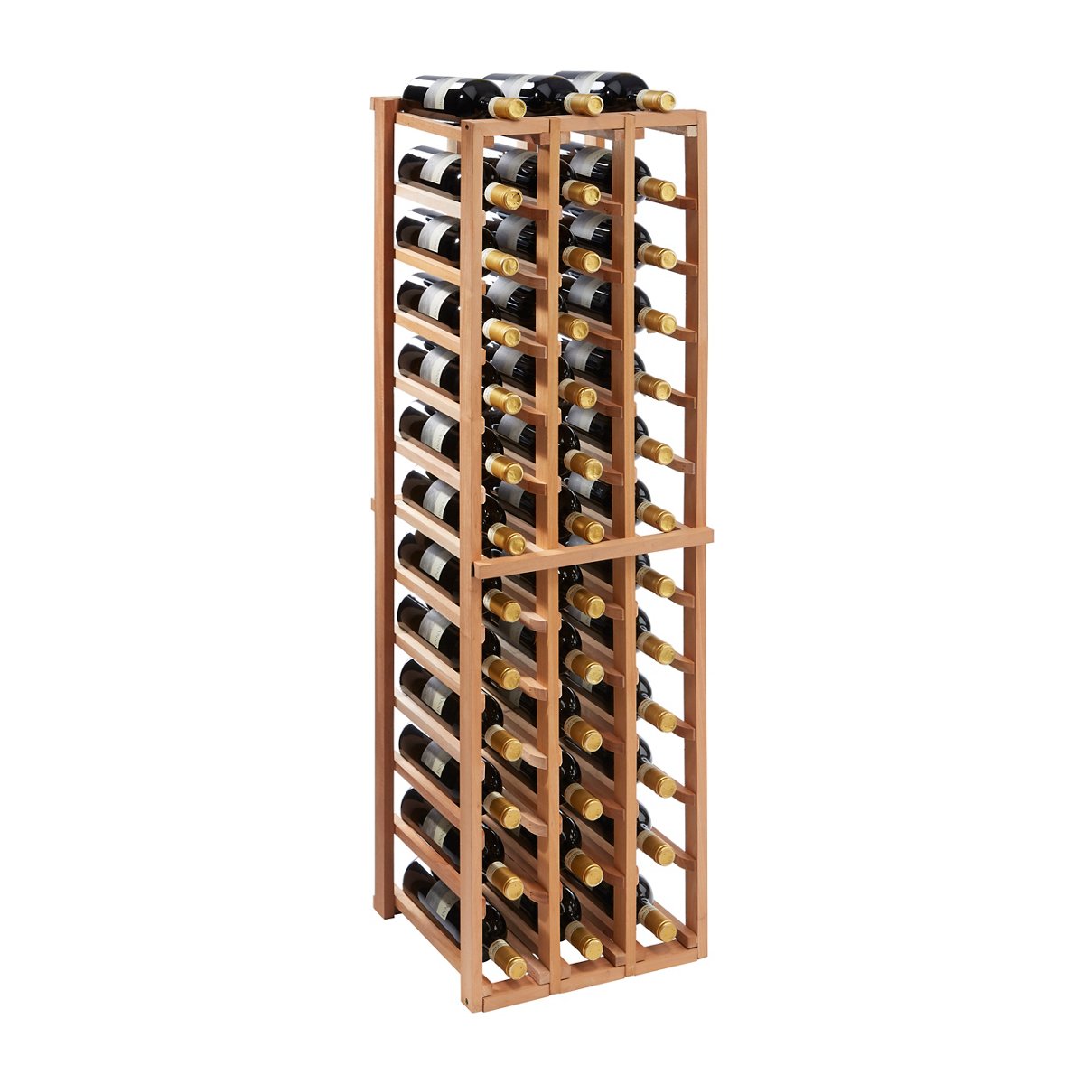 N'FINITY Mahogany Stackable 4 Foot Wine Rack - 3 Column