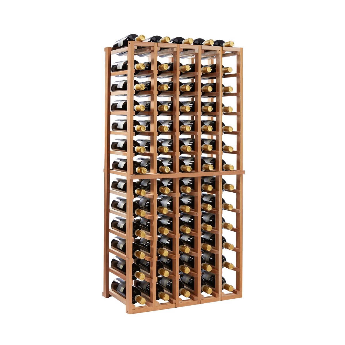 N'FINITY Mahogany Stackable 4 Foot Wine Rack - 5 Column