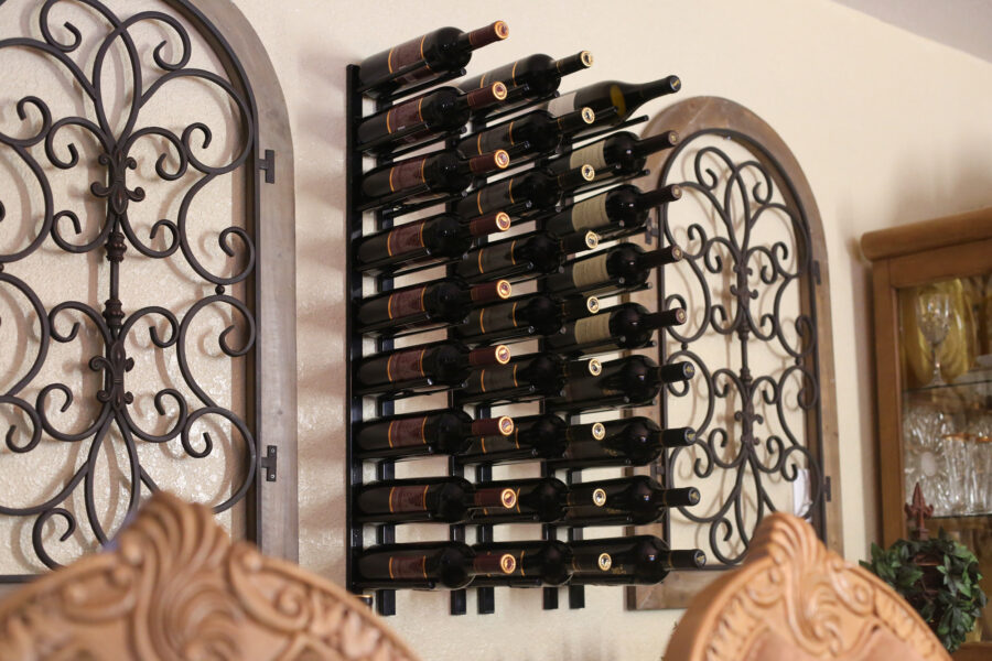 Straight Wall Rails - 4FT Metal Wine Rack (12 Bottles)