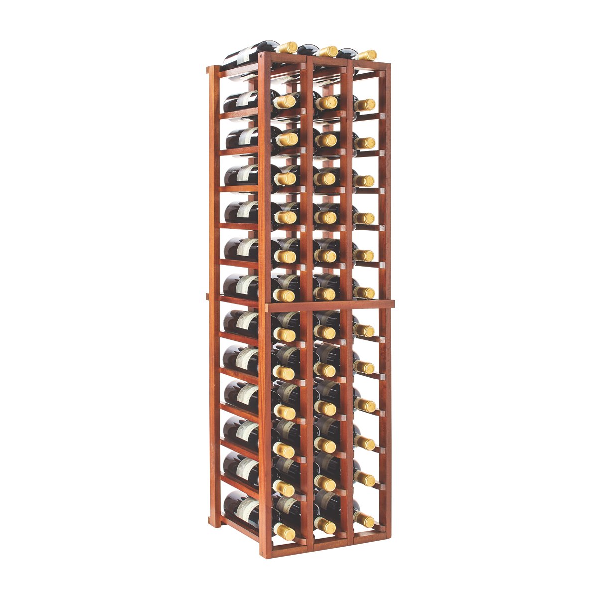 N'FINITY Walnut Stackable 4 Foot Wine Rack - 3 Column