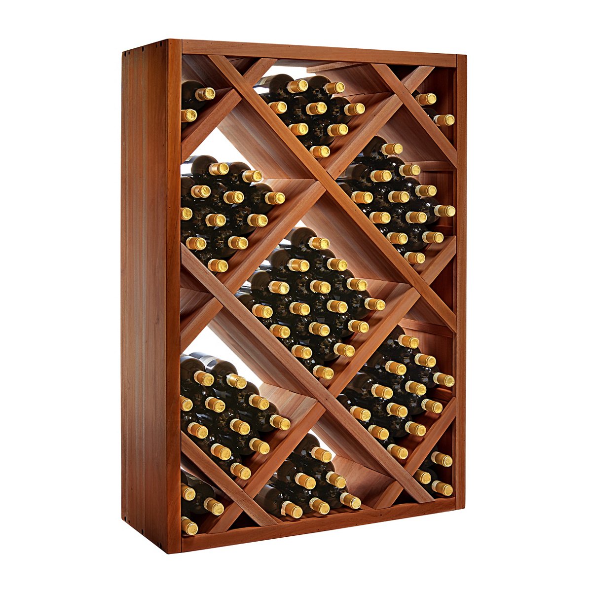N'FINITY Walnut Stackable 4 Foot Wine Rack - Diamond Bin