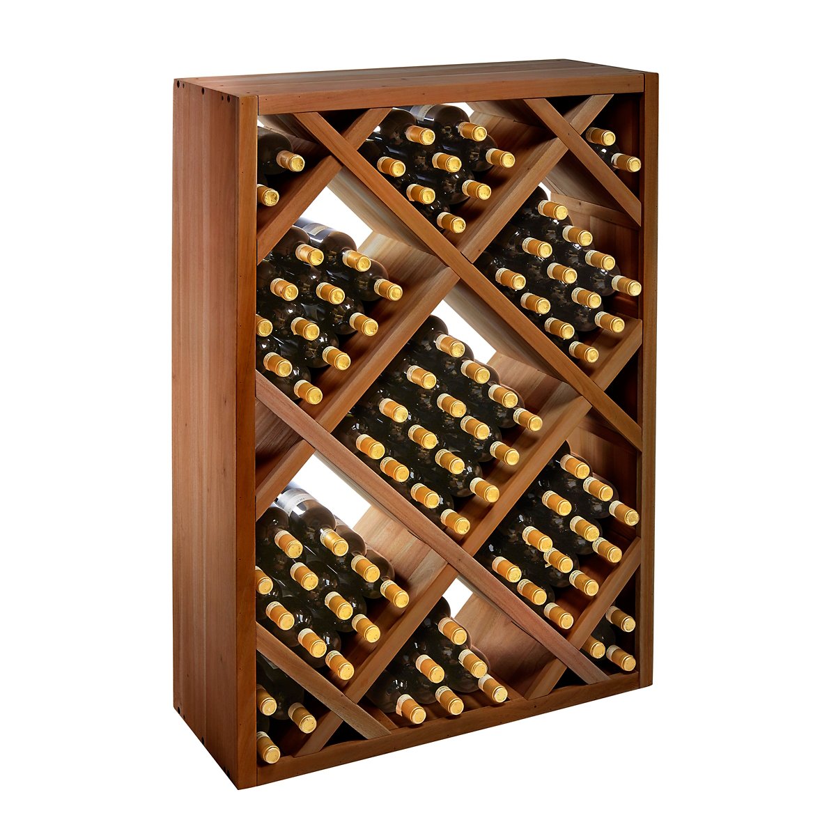 N'FINITY Walnut Stackable 4 Foot Wine Rack - Diamond Bin