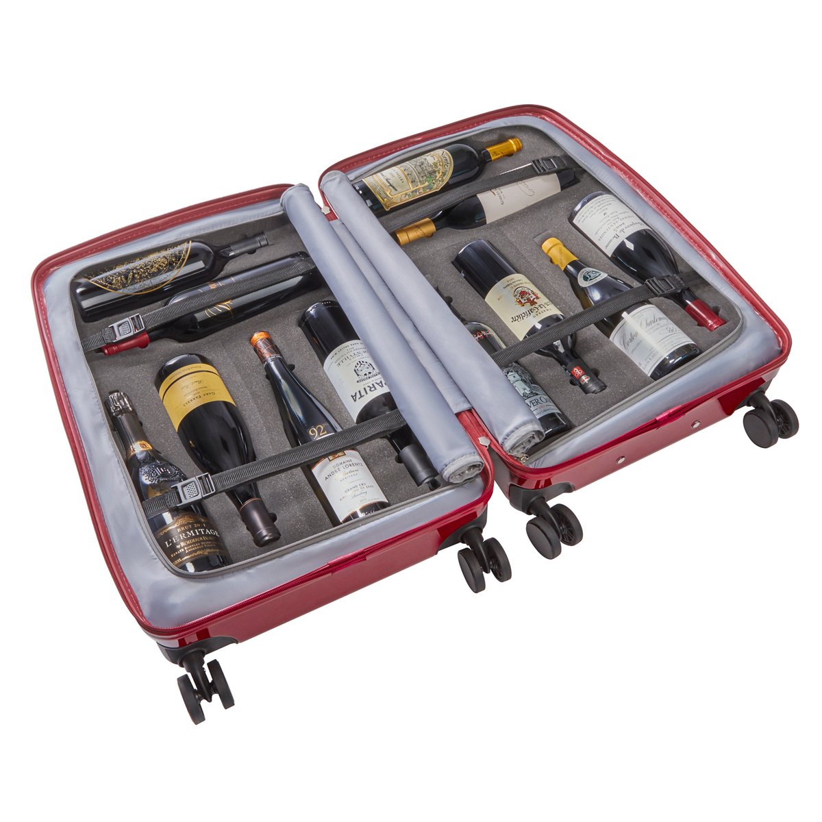 TSA-Approved 12-Bottle Wine Suitcase with Integrated Weight Scale
