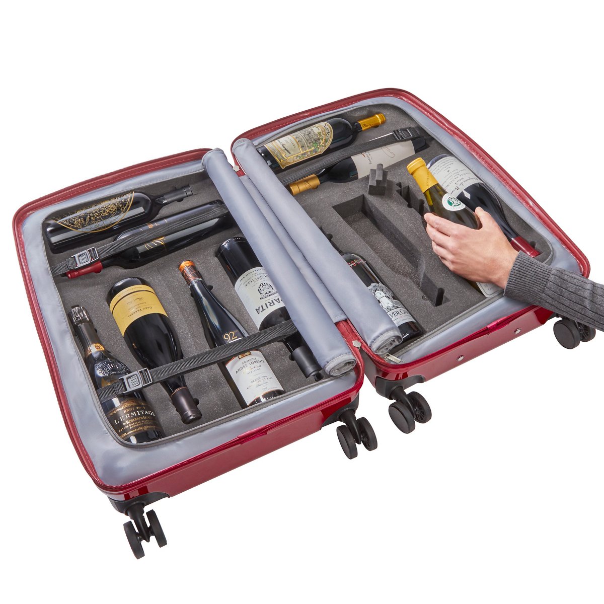 TSA-Approved 12-Bottle Wine Suitcase with Integrated Weight Scale
