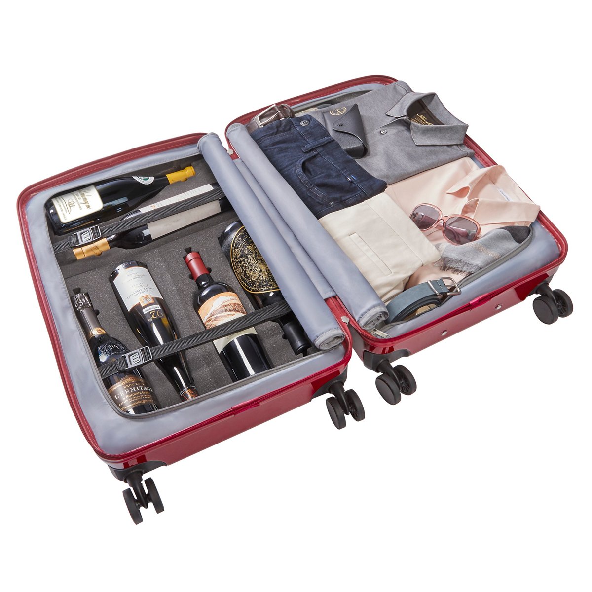 TSA-Approved 12-Bottle Wine Suitcase with Integrated Weight Scale