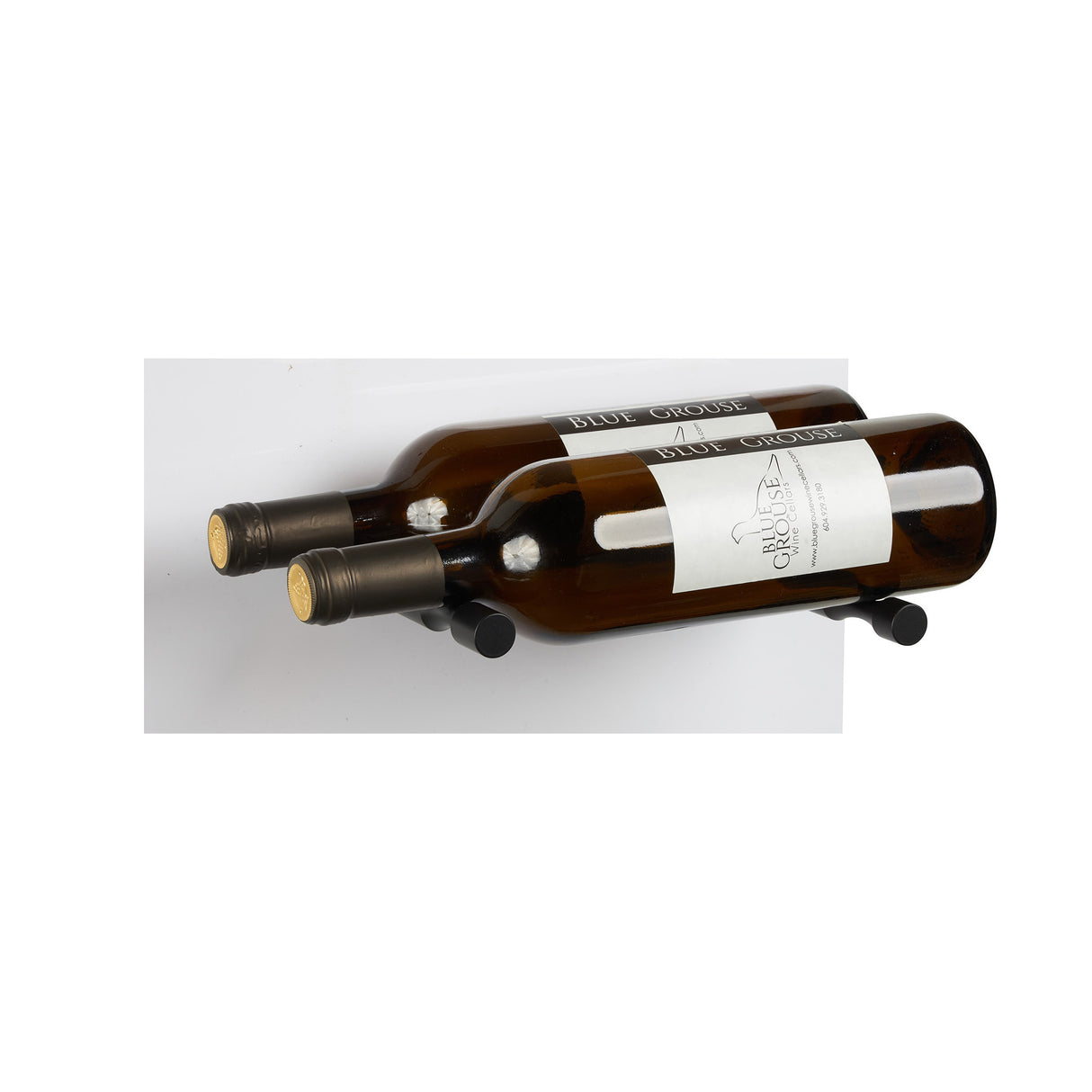 Blue Grouse VINdustry Label View Two Bottle Deep Wine Pegs (Pair)
