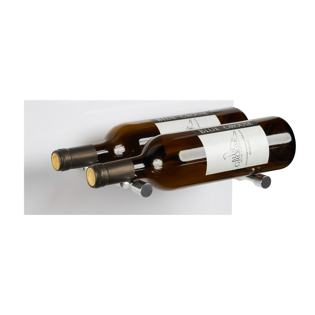 Blue Grouse VINdustry Label View Two Bottle Deep Wine Pegs (Pair)