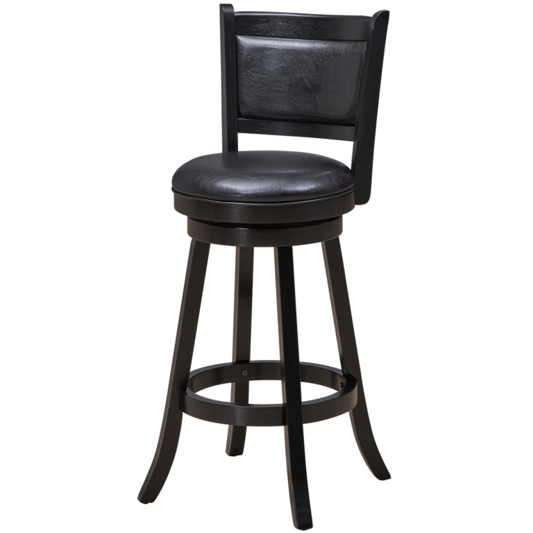 Classic Swivel Wood Barstool with a Full Back