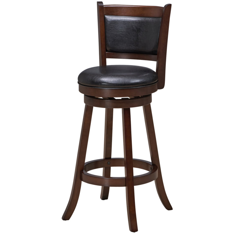Classic Swivel Wood Barstool with a Full Back