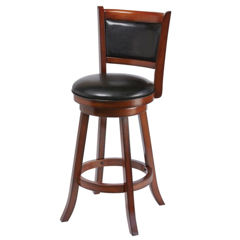 Classic Swivel Wood Barstool with a Full Back