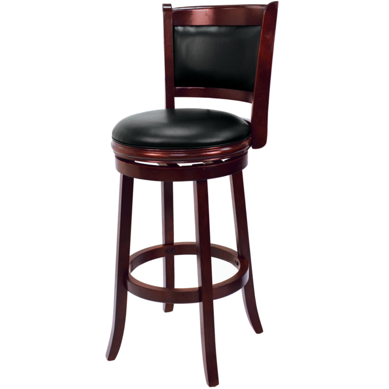 Classic Swivel Wood Barstool with a Full Back