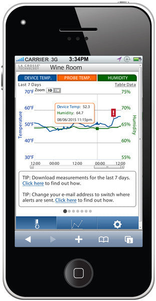 Wine Cellar Wireless Remote Temperature & Humidity Monitor - Wine Cooler Plus