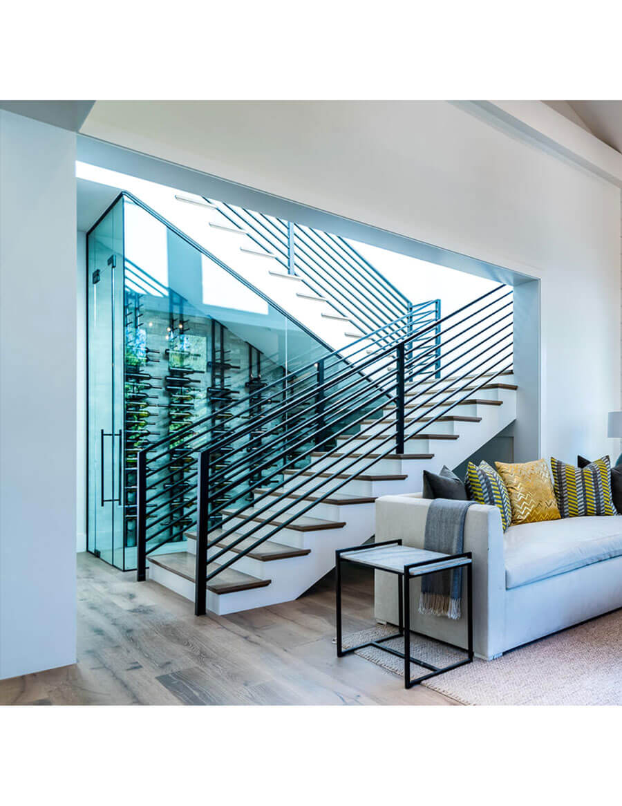 Floor-to-Ceiling Mounted Wine Rack Display - 1-Sided (42 Bottles)