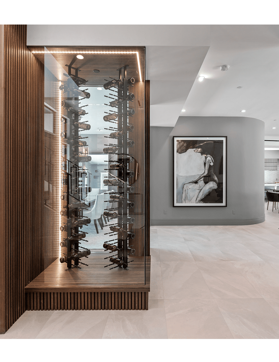 Floor-to-Ceiling Mounted Wine Rack Display - 2-Sided  (84 Bottles)