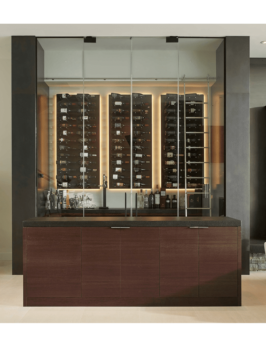 Fusion Wine Wall (Label Forward) - Black Acrylic (4 Foot)