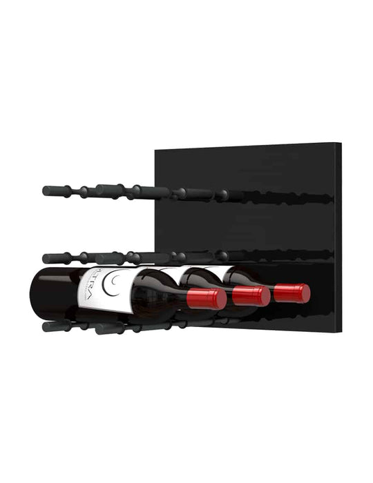 Fusion Wine Wall Panel (Label Forward)—Black Acrylic (9 Bottles)