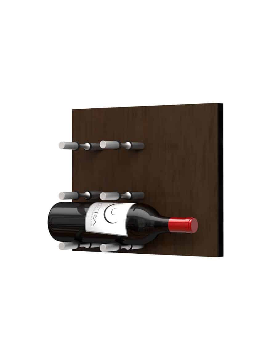 Fusion Wine Wall Panel (Label Forward) - Dark Finish (3 Bottles)