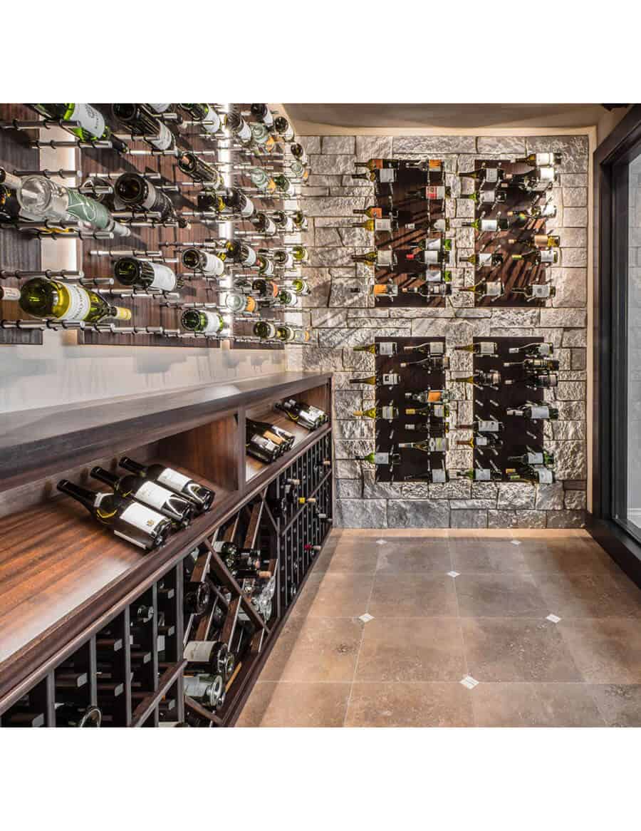 Fusion Wine Wall Panel (Label Forward) - Dark Finish (6 Bottles)