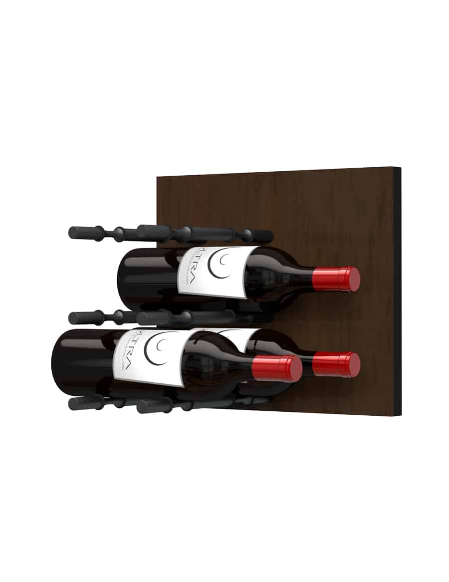 Fusion Wine Wall Panel (Label Forward) - Dark Finish (6 Bottles)