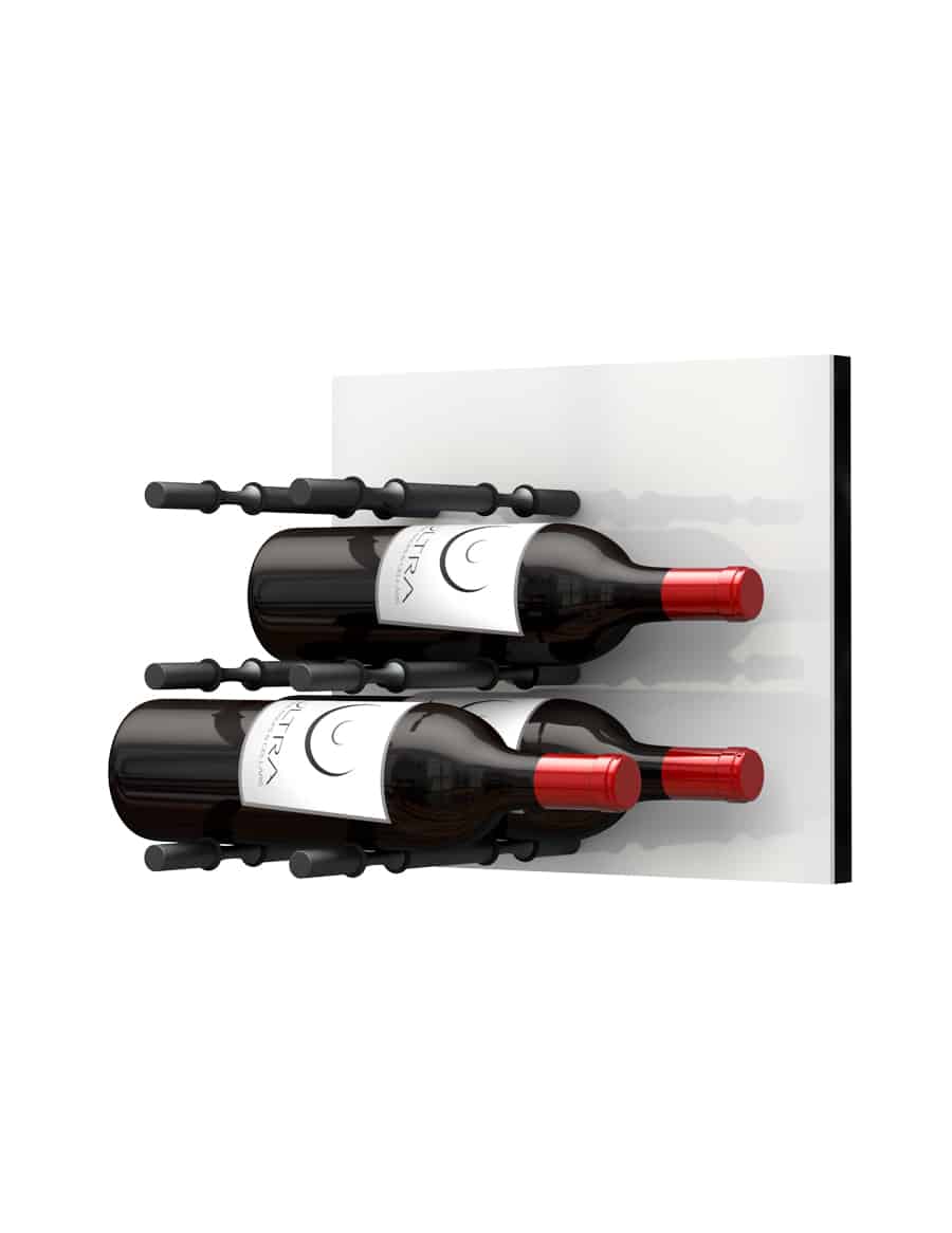 Fusion Wine Wall Panel (Label Forward) - White Acrylic  (3 To 9 Bottles)