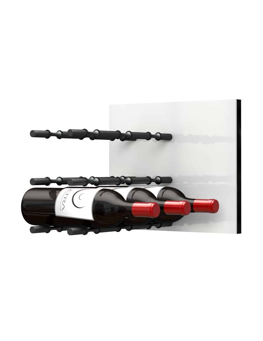 Fusion Wine Wall Panel (Label Forward) - White Acrylic  (3 To 9 Bottles)