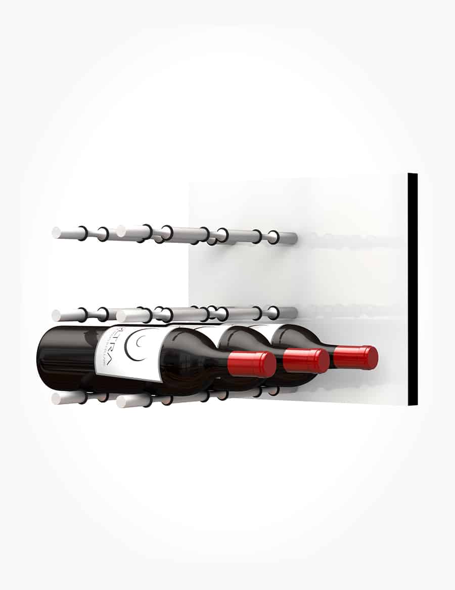 Fusion Wine Wall Panel (Label Forward) - White Acrylic  (3 To 9 Bottles)