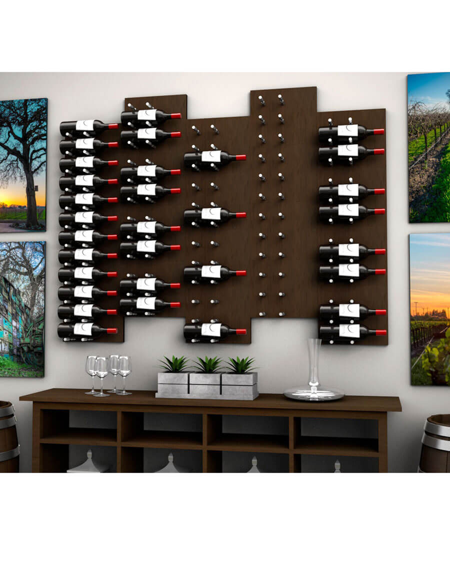 Fusion Wine Wall (Label Forward) - Dark Stain (3 Foot)