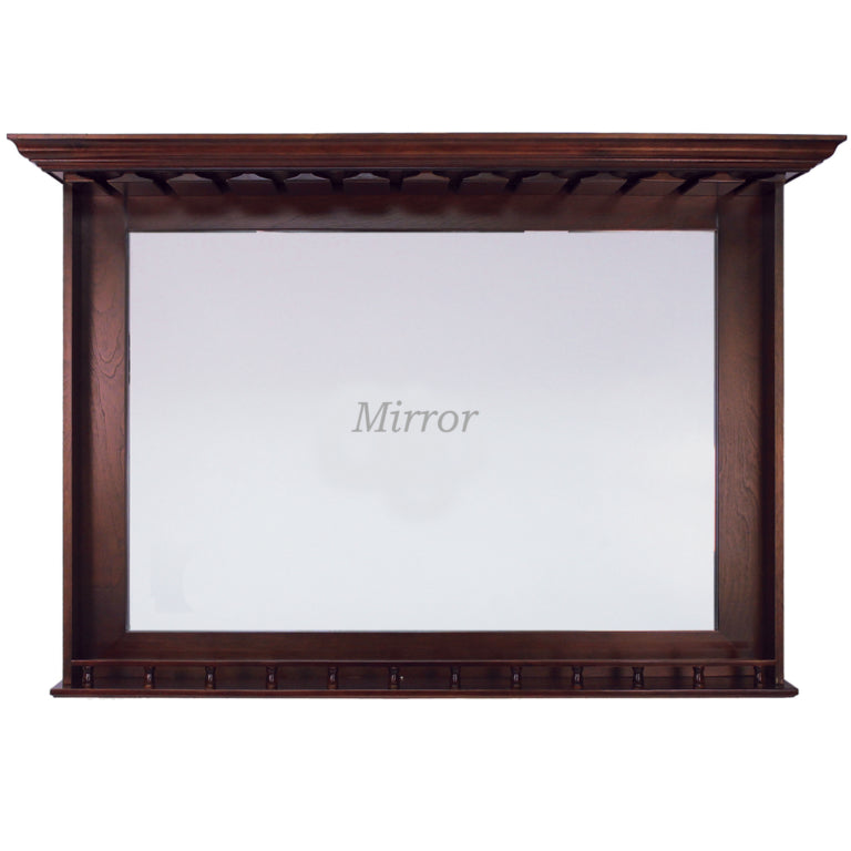 Premium Antique Bar Mirror with a Glassware Rack
