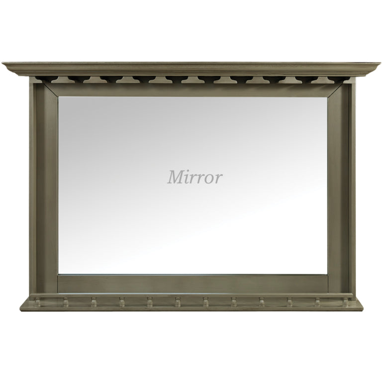 Premium Antique Bar Mirror with a Glassware Rack