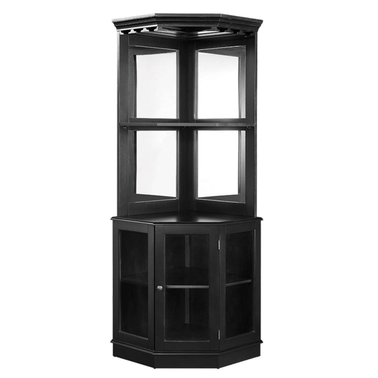Premium Corner Bar Cabinet with Storage Space and Wine Stem Holders
