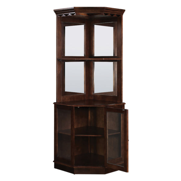 Premium Corner Bar Cabinet with Storage Space and Wine Stem Holders