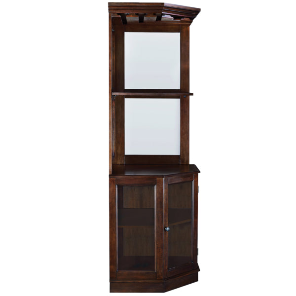 Premium Corner Bar Cabinet with Storage Space and Wine Stem Holders