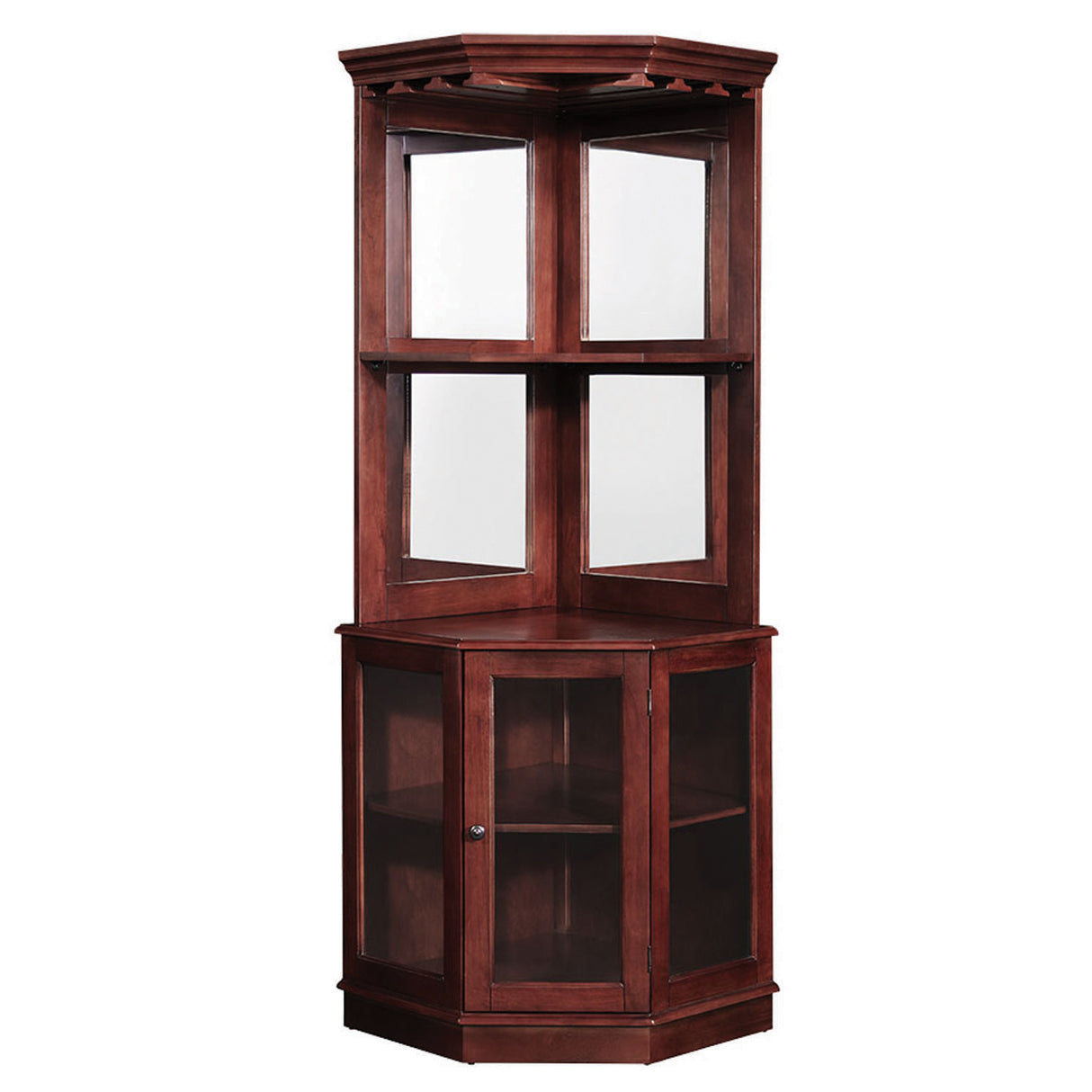 Premium Corner Bar Cabinet with Storage Space and Wine Stem Holders