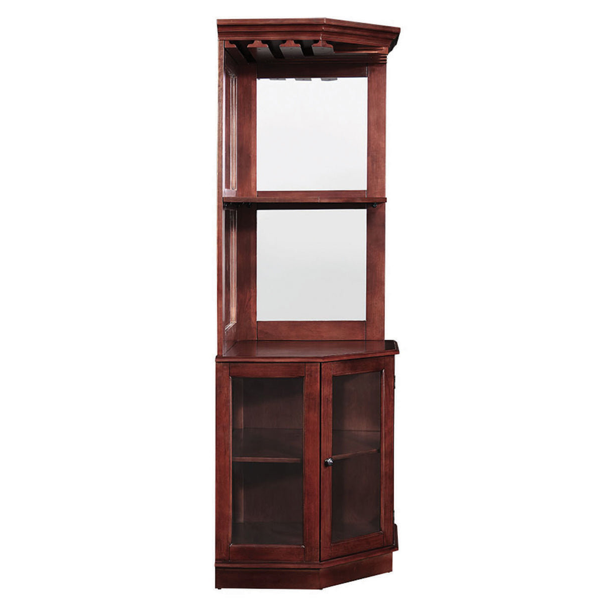 Premium Corner Bar Cabinet with Storage Space and Wine Stem Holders