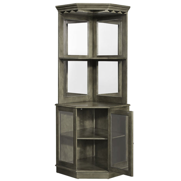 Premium Corner Bar Cabinet with Storage Space and Wine Stem Holders