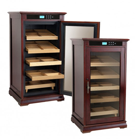 The Redford Electronic Cabinet Humidor | 1250 Cigars (Dark Cherry)