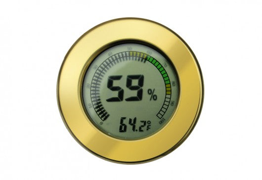 Round Digital Hygrometer (Polished Gold)