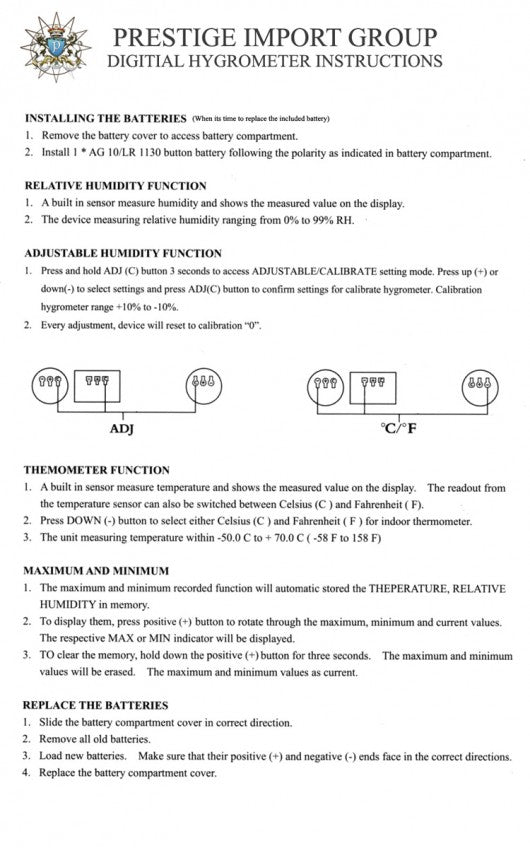 Round Digital Hygrometer (Polished Gold)