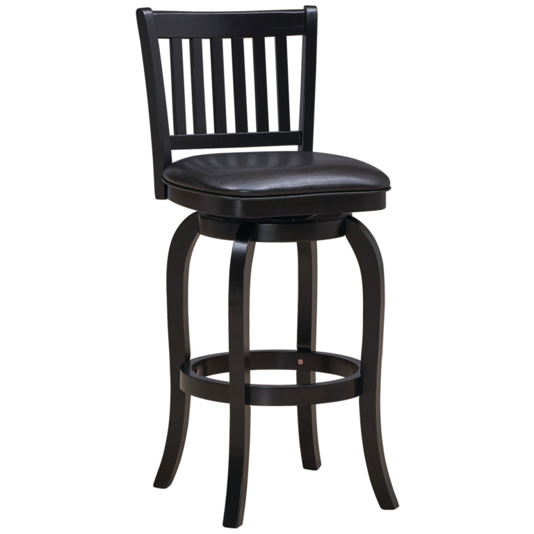 Slatted Back Wood Barstool with a Square Seat
