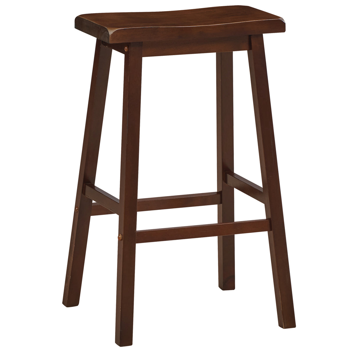 Solid Wood Backless Barstool with a Saddle Seat