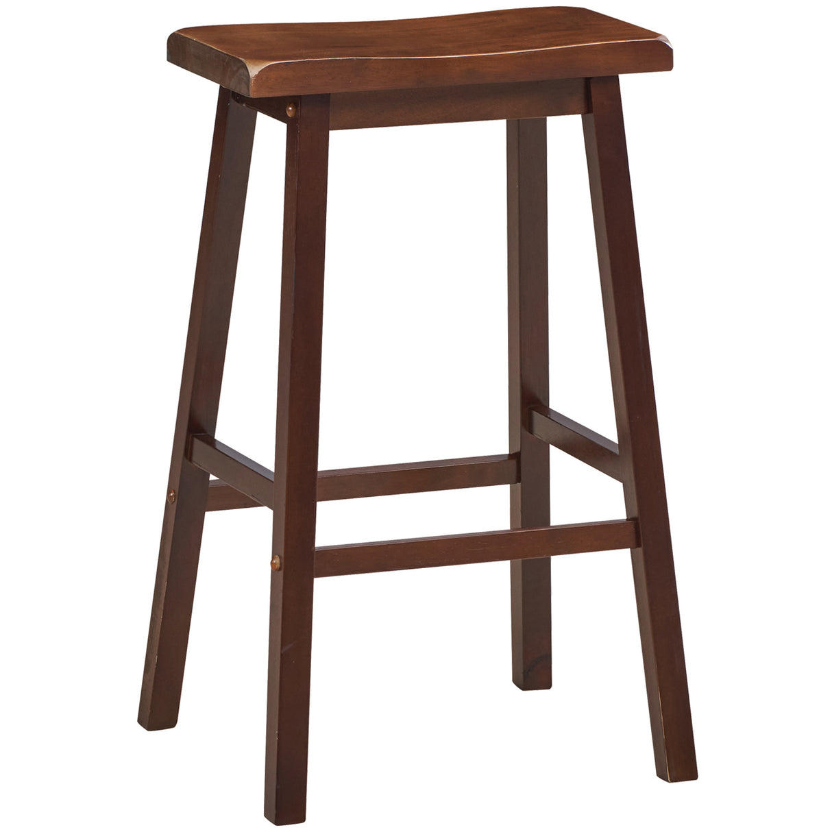 Solid Wood Backless Barstool with a Saddle Seat