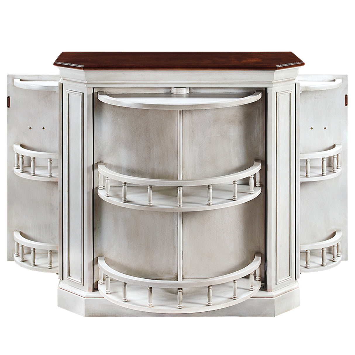 Solid Wood Bar Cabinet with Interior Storage