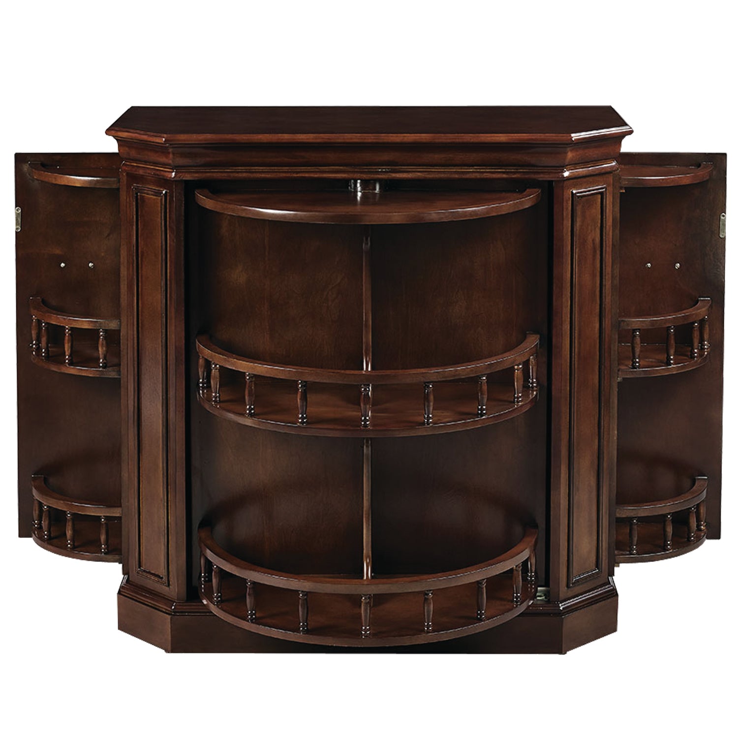 Solid Wood Bar Cabinet with Interior Storage