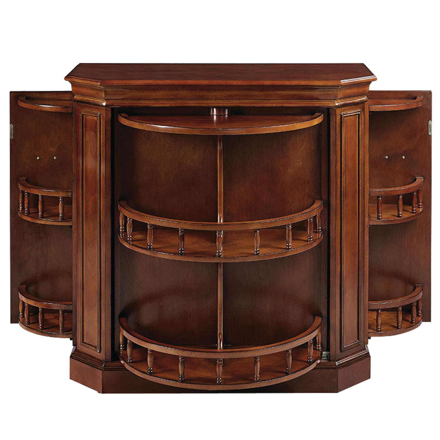 Solid Wood Bar Cabinet with Interior Storage