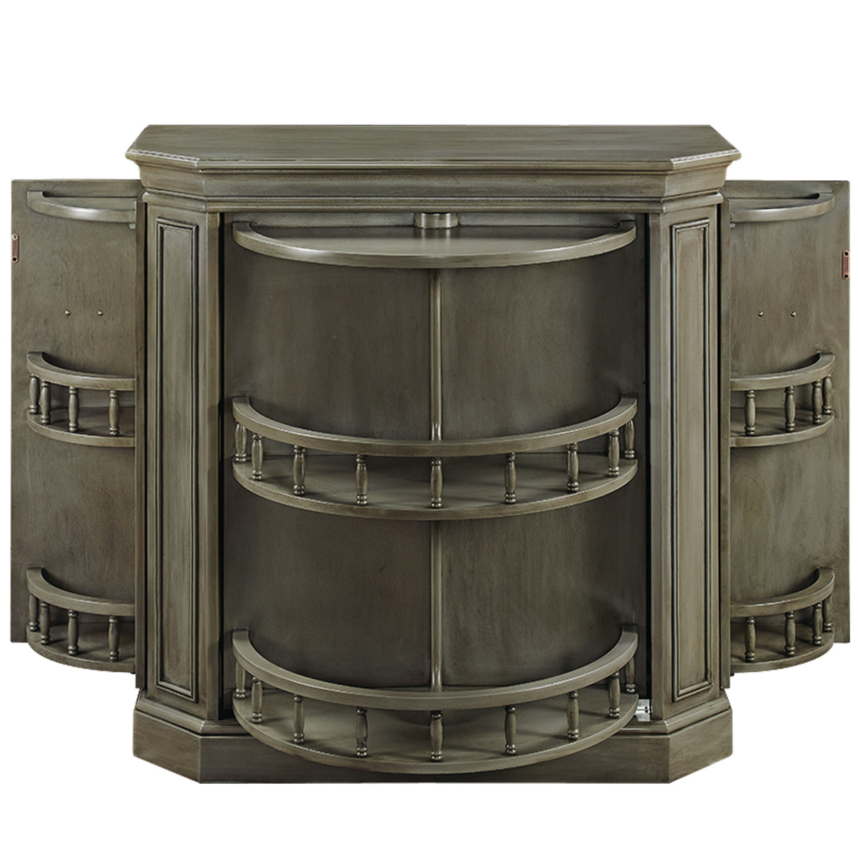 Solid Wood Bar Cabinet with Interior Storage