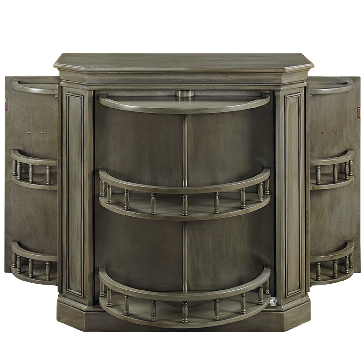Solid Wood Bar Cabinet with Interior Storage